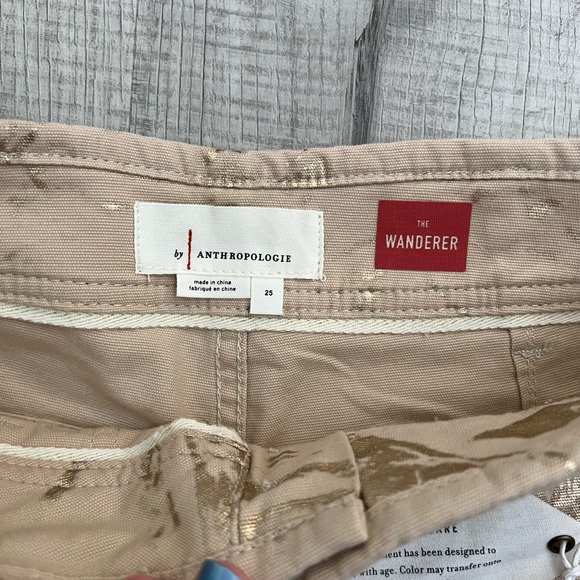 Anthropologie Wanderer utility pant khaki and gold painted - Picture 11 of 14